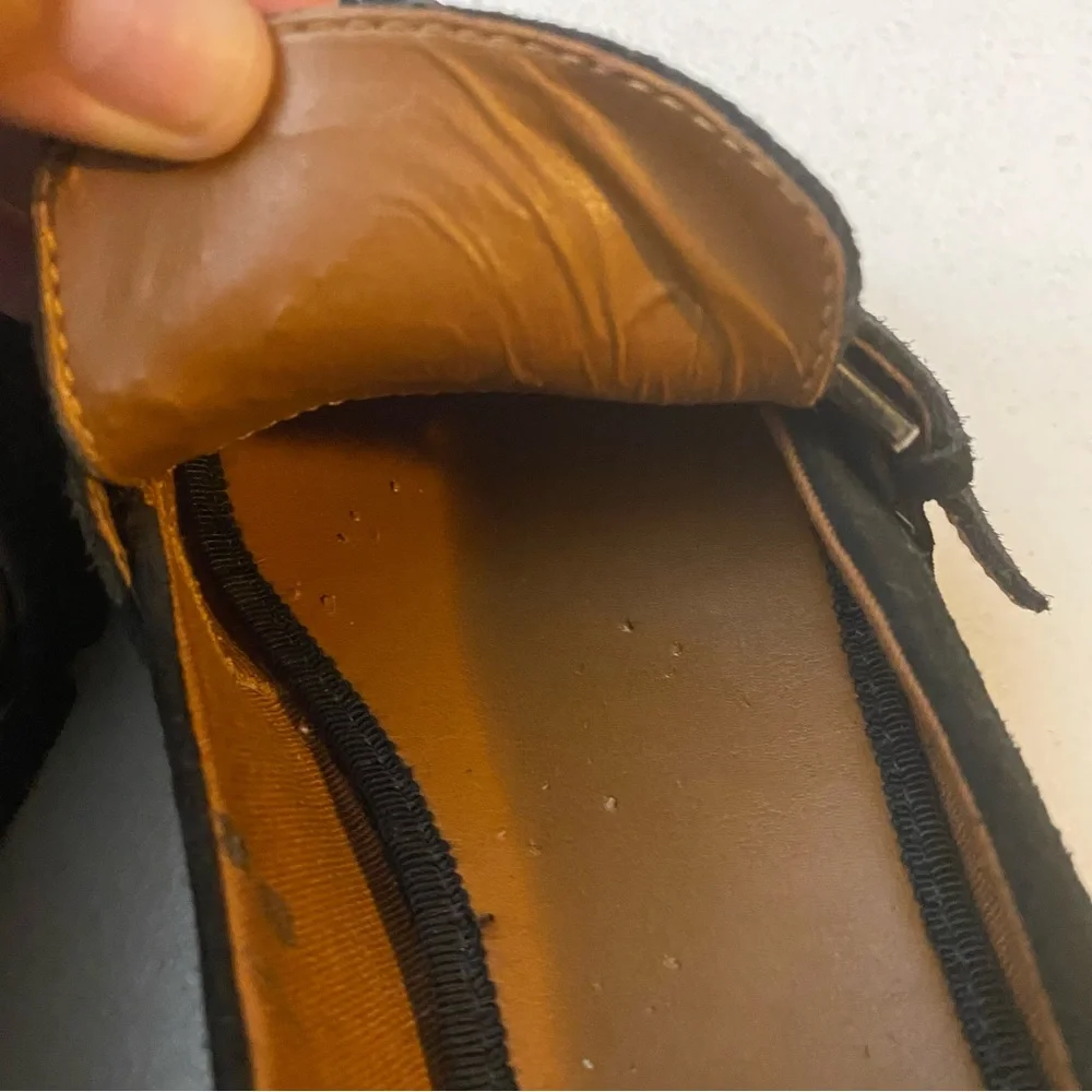 Franco Sarto Shoes Womens Size 8 Darius Black Leather Pointed Toe Loafers - Picture 9 of 10